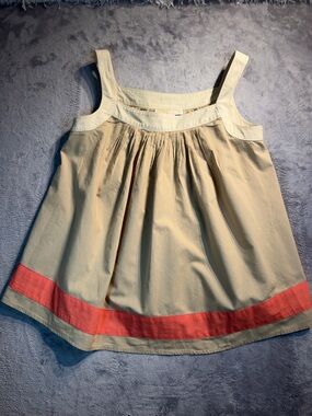 Michael Kors Cream Tank Top with Coral Trim